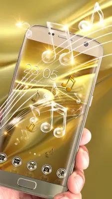 Gold Silk Glitter Theme Dynamic Luxury music android App screenshot 3