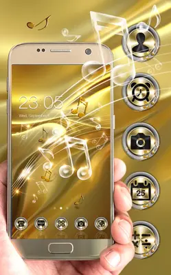 Gold Silk Glitter Theme Dynamic Luxury music android App screenshot 4