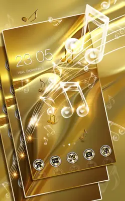 Gold Silk Glitter Theme Dynamic Luxury music android App screenshot 5